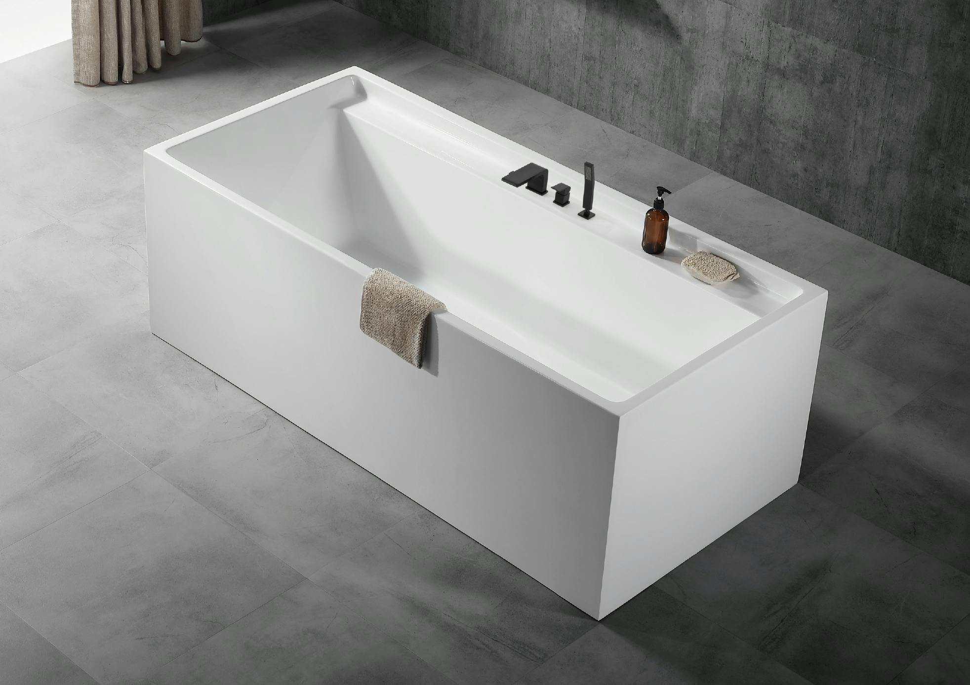 moderne freistehende Badewanne Standbadewanne Wanne 170x80 Ab-und Überlauf Acryl